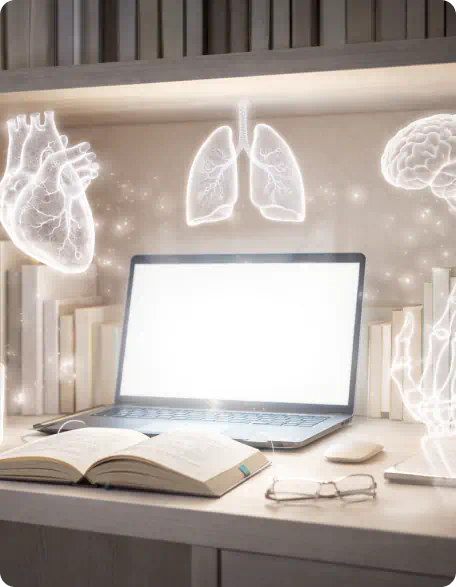 laptop and book