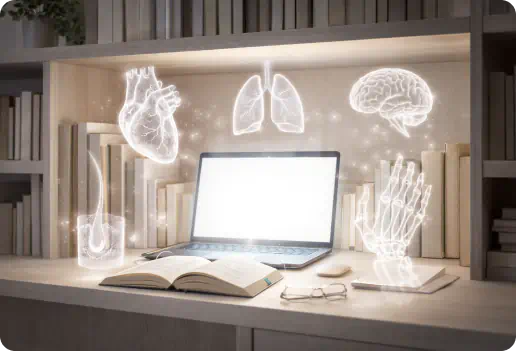 laptop and book