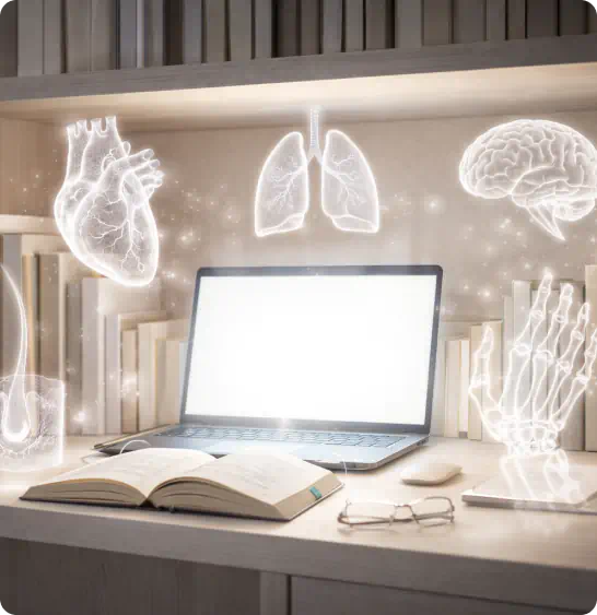 laptop and book