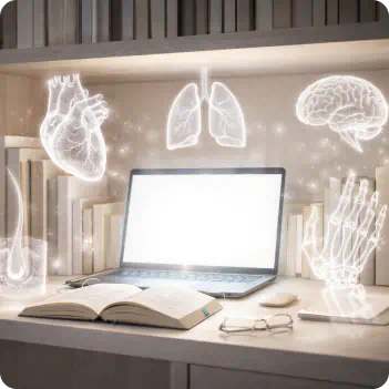 laptop and book